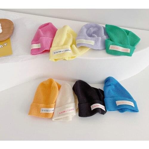 Fashion Autumn Winter Baby Beanie Kids Boys Girls Soft Thin Knitted Hat Letter Pattern Toddlers Children Caps 8 Colors