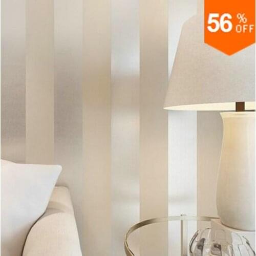 The mordern non-formaldehyde flocking striped wallpaper bedroom living room parallel line for wall paper elegant style Thicker