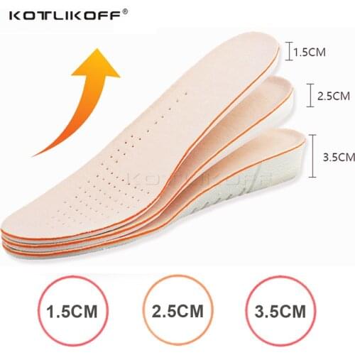 1.5/2.5/3.5cm Height Increase Insole for shoes women man height increasing shoes pad Inserts Care Foot Pads Comfortable soles