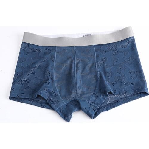 Men Boxer Summer Hollow Out transparent Jacquard Men Underwear Cool Cuecas Masculina Man Boxers Underpant Boxershorts Size L-3XL