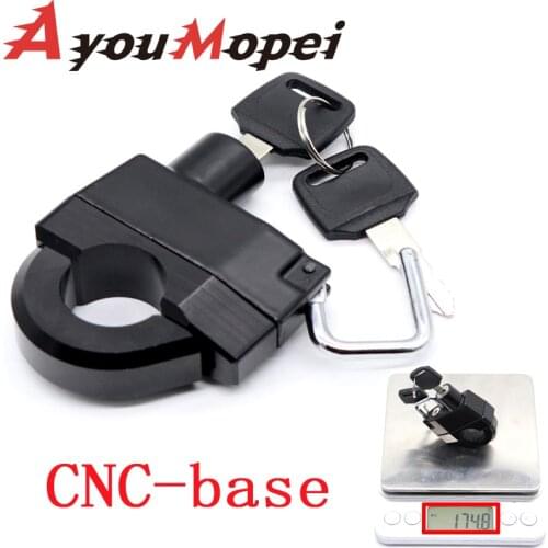Universal Helmet Lock For 22mm 25mm7/8" handlebar CNC Motorcycle Motorbike Bar Clamp Aluminum