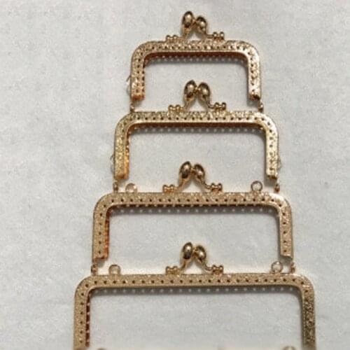 Luxury golden color pattern carved DIY women coin bag metal purse frame clasp hardware accessories multi size 5pcs/lot