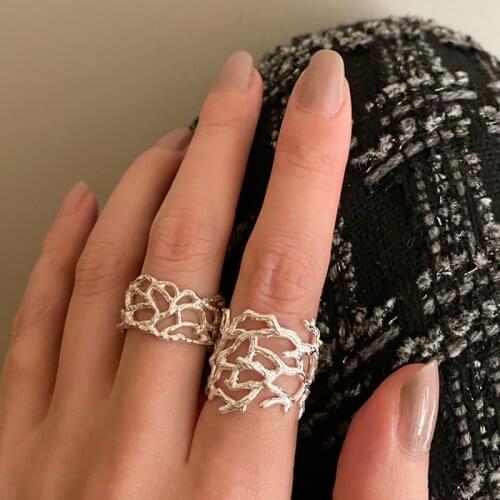 S925 Silver Rings for Women Geometry Creative Minimalist Art Rings Opening Resizable Rings Jewelry Accessories