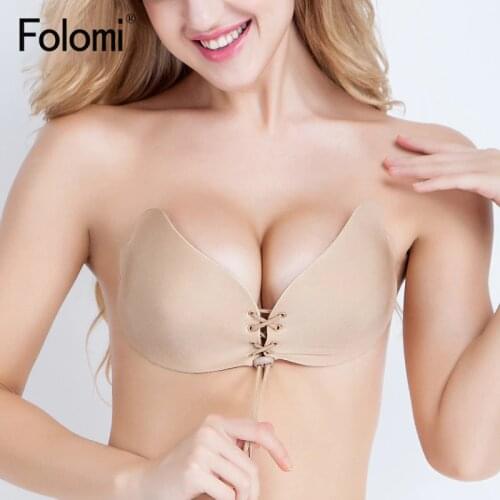 Women Fly Bra Self Adhesive Strapless Bras Bandage Blackless Solid Bra Stick Gel Silicone womens underwear Invisible Bra