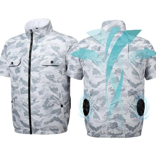 USB Charged Cooling Fans Vest Men Women Summer Air Conditioning Waistcoat Cool Fan Hiking Hooded Clothing -40