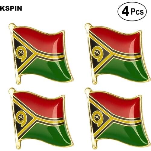 Vanuatu Flag Pin Lapel Pin Badge Brooch Icons 4pcs
