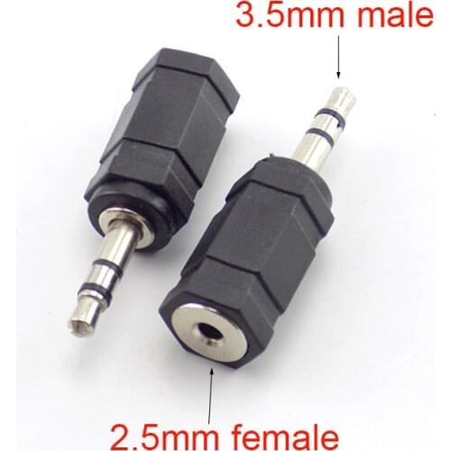 1pcs Stereo Jack Male Plug 3.5mm To Female Plug 2.5mm Converter For Audio PC Phone Headphone Earphone Adapter Cable Jack