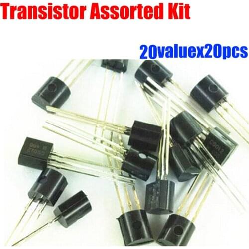 20valuesx20pcs=400pcs Triode Transistor Assorted Kit S9014 S8050 S8550 2N5551 A92 A733 etc