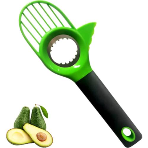 Avocado Slicer 3 in 1 with Silicon Grip Handle Avocado Shea Corer Splitter Pitter Cutter Pit Remover Multifunctional Fruit Knife