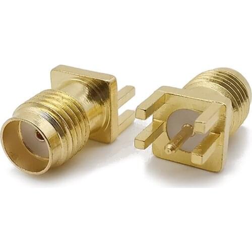 5/2/1pcs SMA Female PCB Panel Edge Mount With 4Pins Stand Straight Connector SMA Jack End Launch Brass RF Coax Coaxial Adapter