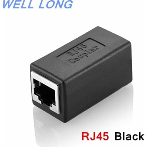 50pcs/lot) Black RJ45 Network cable extender,Network cable connector,Network double connector,Network pass-through connector