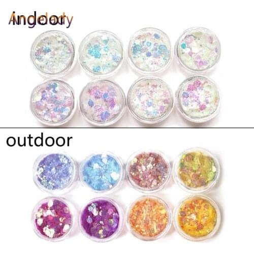 8Pcs UV Color Change Mica Powder Sunlight Reactive Glitter Resin Jewelry Making JUL3