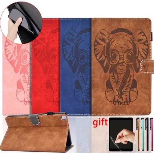 For Samsung Galaxy Tab A 10.1" 2019 pu Leather funda Wallet Stand Solid 3d cover capa for samsung sm t510 t515 case+film+Stylus