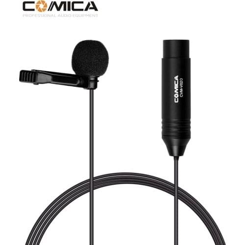 COMICA CVM-V02O XLR 48V Phantom Power Omnidirctional Lavalier Microphone, Flat Frequency Response for Broadcasting sound quality
