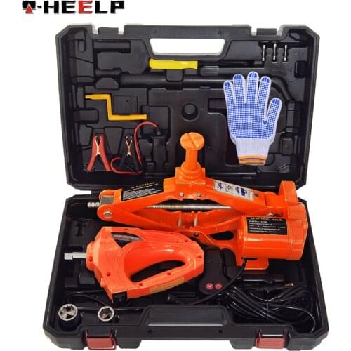 E-HEELP 12V DC 3Ton Automotive Electric car Jack Lifting Car SUV Emergency Equipment Tools with Impact Wrench Scissor Jacks