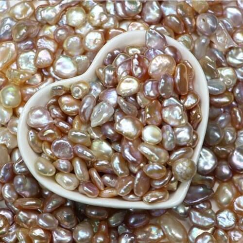 {Keshi Pearl} No-Hole Freshwater Keshi Loose Pearl Beads Irregular Semi-baroque Pearls 8-14 MM Size Mixed Beauty Colors 5pcs/lot
