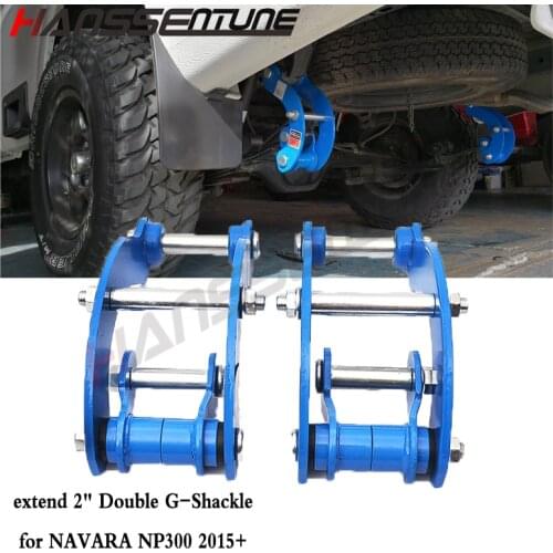 HANSSENTUNE 4x4 Rear Suspension Spring lift kit extend 2" Double G-Shackle for NISSAN Nvara NP300 2015 onward