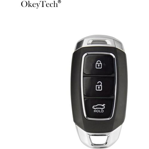 OkeyTech for Hyundai Tucson I30 Creta IX25 Solaris 3 Button Smart Card Remote Fob Key Shell with Insert Emergency Blade