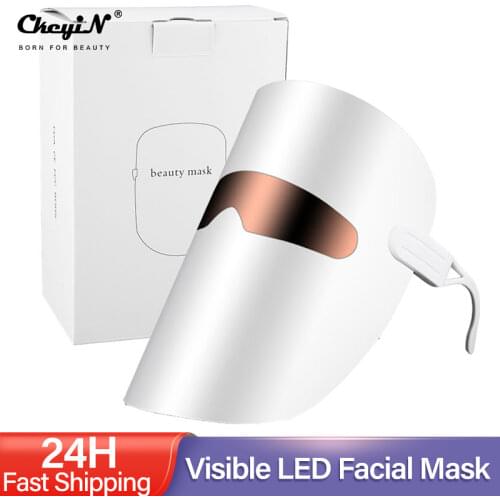 Visible LED Photon Light Therapy Facial Mask Skin Rejuvenation Anti-Aging Wrinkle Acne Removal Lifting Tighten Face SPA Beauty