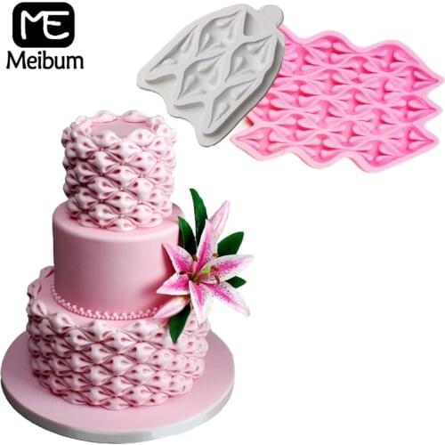 Meibum Polymer Clay Cake Moulds Silicone Fondant Molds Fabric Puff Sugar Paste Modelling Paste Dessert Decor Baking Tools
