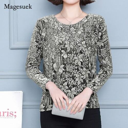 Fashion Elegant Shiny Sequin Blouse Fall New Plus Size Glitter Shirt Tops Tunic Women Blouses Floral Shine Womens Blouses 15798