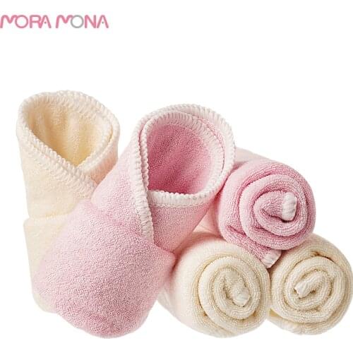 Mora Mona Square solid color reusable facial washcloths Soft comfortable bamboo fiber makeup remover ladies face cleaning towel