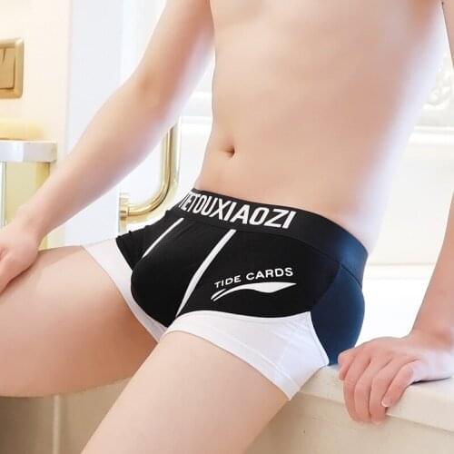 Mens underwear spot printed boxer briefs breathable cotton knitted waist mens underwear boxer shorts men wholesale