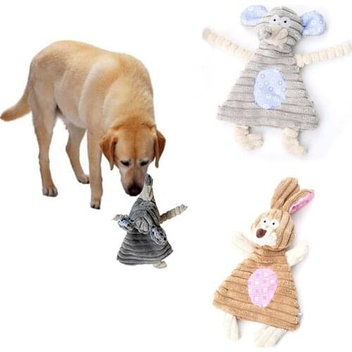 Stuffed Dog Squeaky Toy Bite Resistant Dog Chew Toys Pet Teeth Training Toy Plush Dog Molar Funny Sound Toys for Puppy Cat