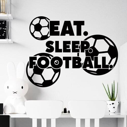 Game wall decal playroom decor eat sleep football Wall Stickers teen boy room decor gamer sticker quote for sport decal C924