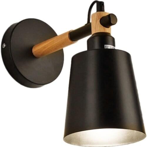 Wall Light Led Bedroom Bedside Decoration Nordic Living Room Hotel Corridor Wall Lamps Black