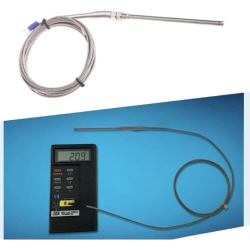 New 3m/10ft High Temperature K type 100mm Probe Sensor Stainless Steel Thermocouple Indicating Instrument