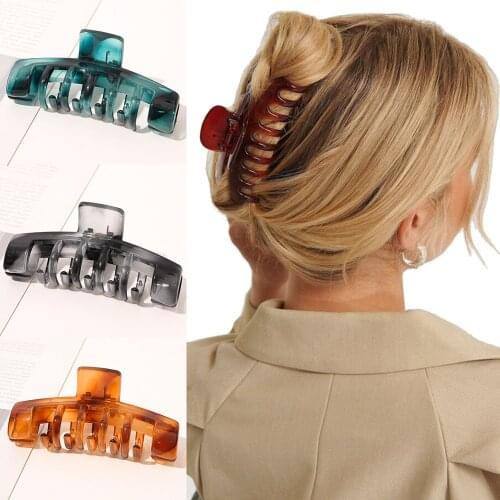 Solid Color Hair Claw Clips Large Barrette Crab Hairpins Bath Ponytail Hairgrip For Women Girls Hair Accessories Style Headdress
