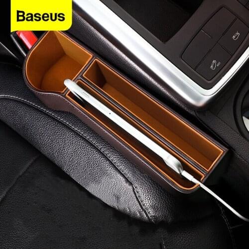 Baseus Car Seat Gap Organizer Seat Gap Leather Case Car Seat Side Slit for Wallet Phone Coins Cigarette Keys Cards For Universal