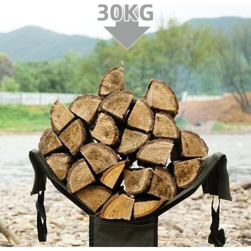 Potable Firewood Carrier Tote Bag w/Log Aluminum Alloy Holder w/Storage Cover Bonfires Log Storage Handbag Outdoor Camping