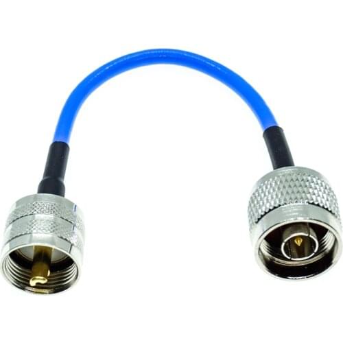 N Type Male to UHF PL259 Male plug connector RG402 RG-402 Semi Flexible Coaxial Cable 0.141" 50ohm Blue