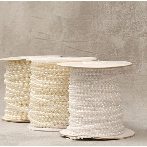 ABS Semicircle Connection Beaded Lace Ribbon DIY Clothing Dress Hat Handbag Headwear Applique Christmas Tree Decoration Material