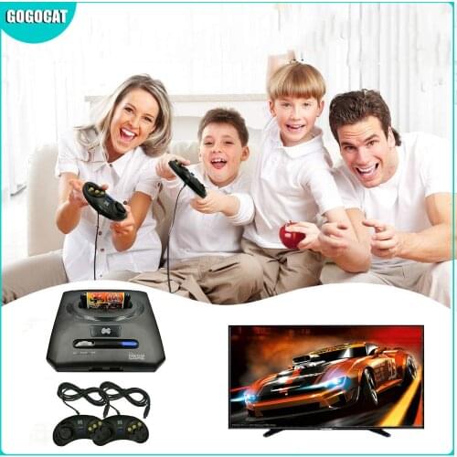 Retro 16Bit TV Video Arcade Game Console Joystick For SEGA Compatible Machine 246 In 1 Game Cassette Card Dual Wired Gamepads