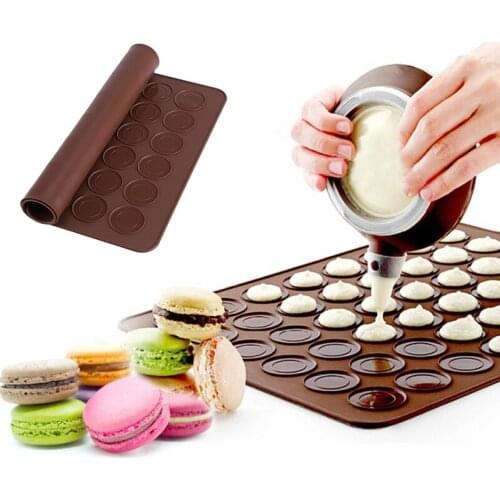 48 Hole Macaron Silicone Pad Baking Mat Round Shape Baking Pad DIY Cake Dessert Oven Liner Baking Pastry Home Tools For Cakes