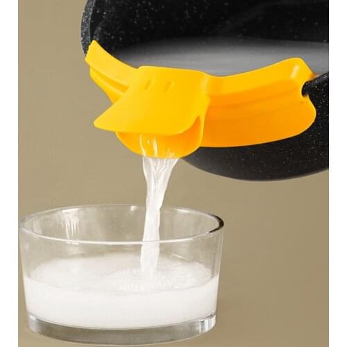 Silicone Anti-spill Duckbill Drain Pans Leak-proof Pot Round Mouth Edge Liquid Deflector Funnel Soup Diversion Kitchen Tool