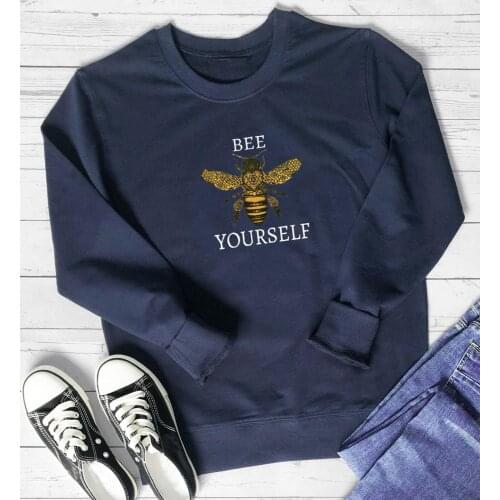 Bee yourself women fashion pure cotton casual slogan religion quote sweatshirt young hipster party pullovers casual wam art tops