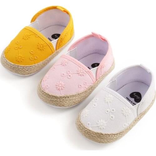 Embroidery Flowers Toddlers Baby Cotton Shoes Cute Infant Baby Little Girl Shoes Soft Bottom First Walkers Anti-slip Baby Shoes