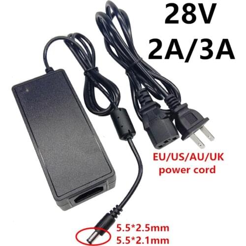 Universal 28V 28 volt 2A 3A ac dc power adapter ac/dc Adaptor 28volt power supply Converter Switching 5.5x2.1-2.5mm adaptador