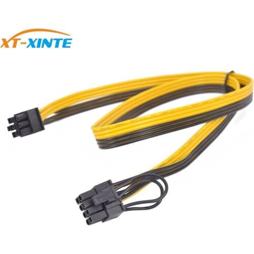 XT-XINTE PCIe 6Pin to 6+2 Pin Power Supply Cable 8 pin to 6 Pin PCI Express Graphics Card Power Cable Male to Male Port