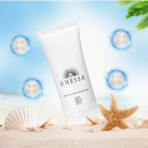 Japan ANESSA Tranexamic Acid SPF50+ Whitening Brightening Face Body UV Sunscreen Gel 90g Prevent Spots Moisturizing Skin Care