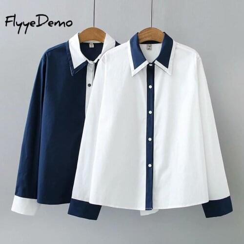 Cotton Women Blouses 2020 Fashion Long Sleeve Turn Down Collar Office Shirt Blouse Shirt Casual Tops Plus Size Blusas Femininas