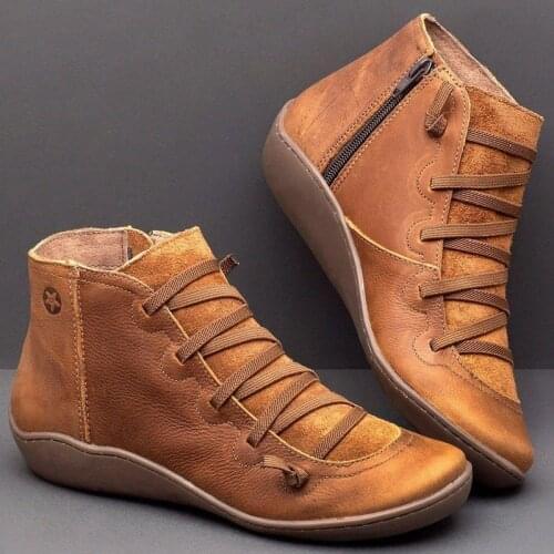 Women Ankle Boots Casual Flat Boots Women Microfiber Leather Boots Winter Autumn Winter Hiking Ankle Boots