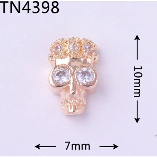 10pcs/lot TN4398 Halloween Skull Zircon Nail Art Crystals Rhinestones jewelry supplies nails accessories decorations charms