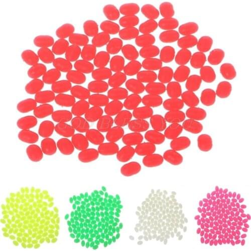 100Pcs Oval Luminous Fishing Lures Fishing Beads Sea Hard Floating Float Tackles Drop Ship