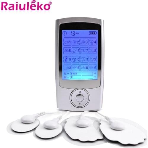 16 Mode Dual Electric Low Frequency Tens Unit Lower Back Pain Relief Digital Screen Tens Machine Muscle Stimulator Massager