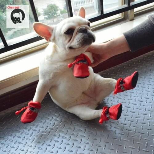 4pcs Waterproof Pet Dog Chihuahua Antislip Kepp Warm Shoes Boots Para Perro Puppy Cat Socks Botas Sapato Cachorro Chaussure